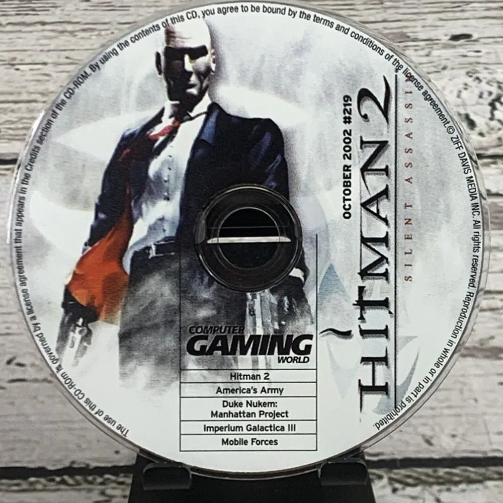Computer Gaming World Demo Disc PC CD ROM #219 Oct 2002 Hitman 2 Silent Assassin